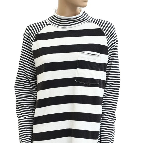 Free People We The Free Punk Playful Tee Tunic Top Stripe Printed L New 282849 - Picture 4 of 7